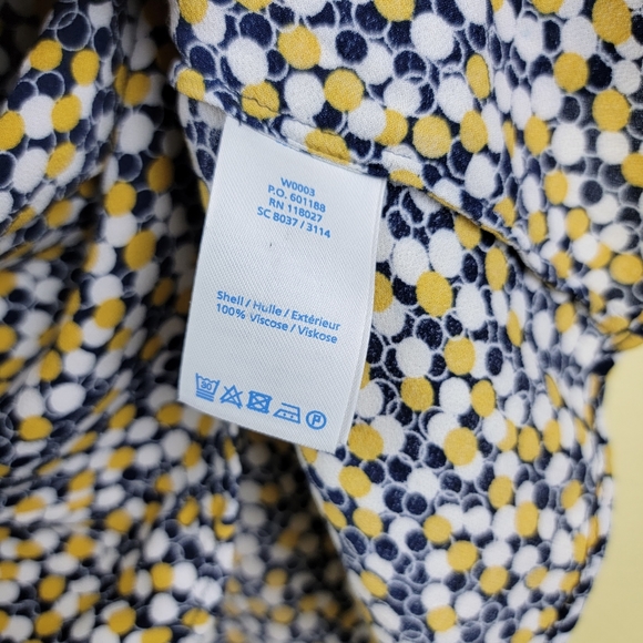 BODEN Aurelia Circles Yellow Navy Blue 1/2 Sleeve Viscose Tunic Dress size 6L - Picture 8 of 12